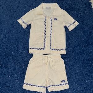 Kids Cream Set with Blue Accents